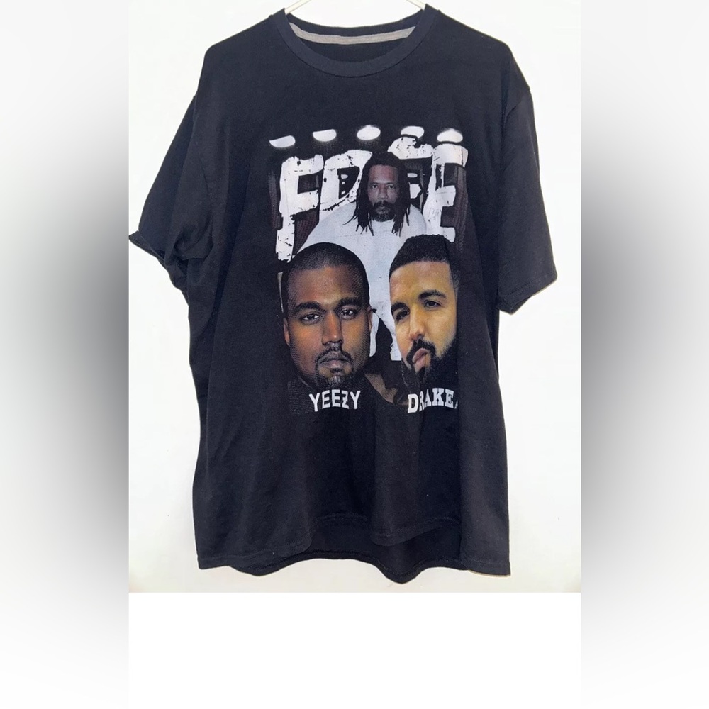 Kanye and Drake Free Larry Hoover tshirt no size on tag looks like xl/2xl